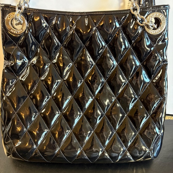 COACH POPPY LIQUID GLASS PURSE - BLACK CHAIN SHOULDER CROSS BODY HANDBAG - Picture 12 of 15